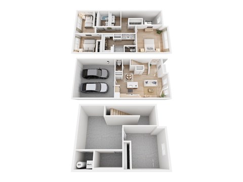Floor plan for 3 beds, 2.5 baths, 1968 sqft